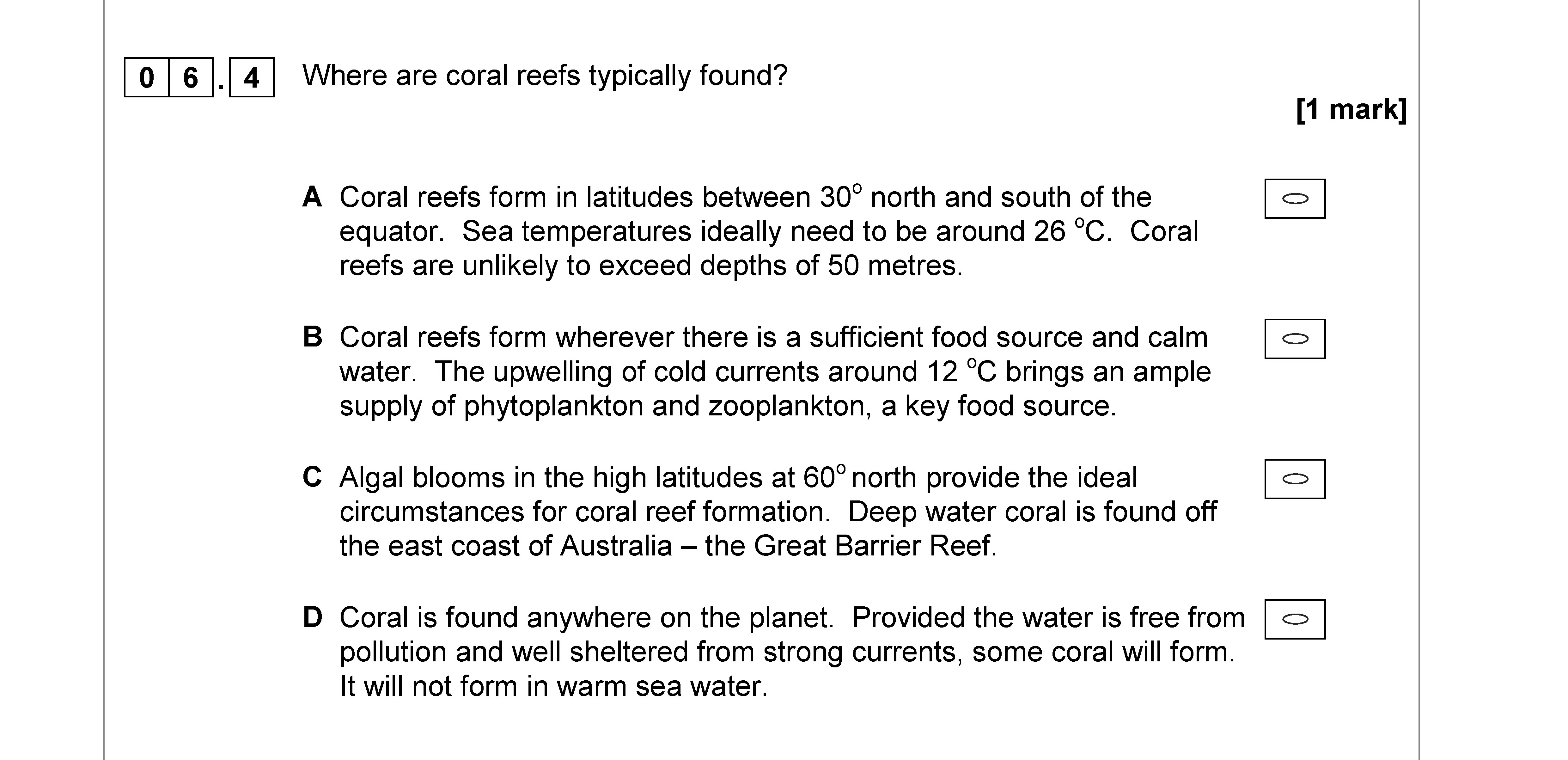 Where-are-coral-reefs-typically-found?--A-AQA-A-Level Geography-Question 6-2018-Paper 1.png